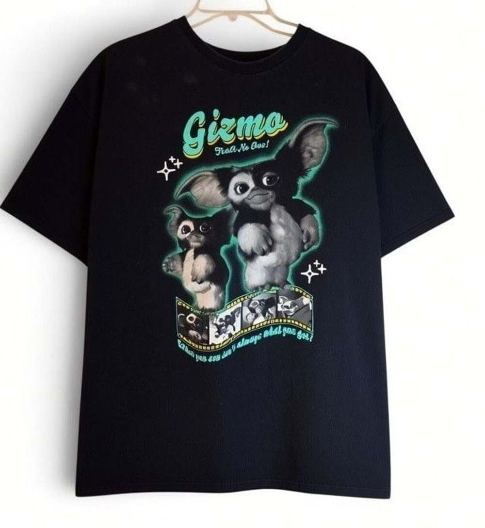 Gremlins Gizmo & Trust No One! Film Strip Graphic T-Shirt XL Black